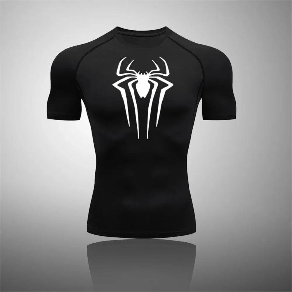 Camiseta de compresión Spider de manga corta