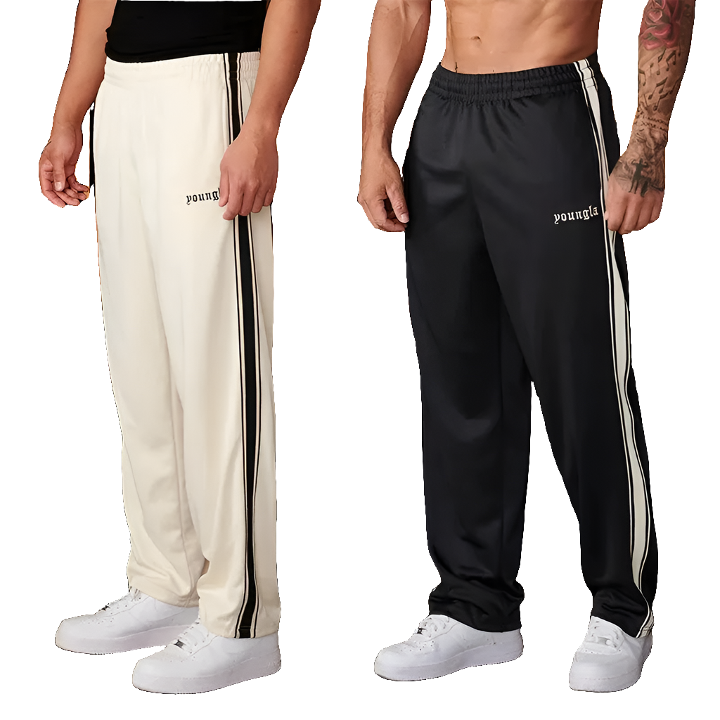 Joggers Con Rayas Bordadas
