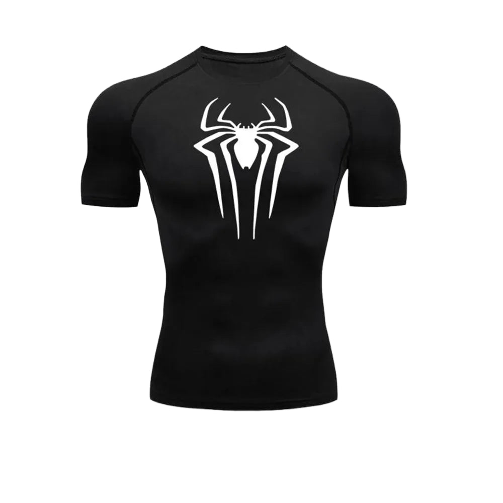 Camiseta de compresión Spider de manga corta