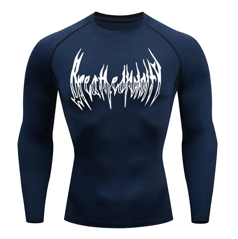 Short-Sleeve Compression Shirt with Typography