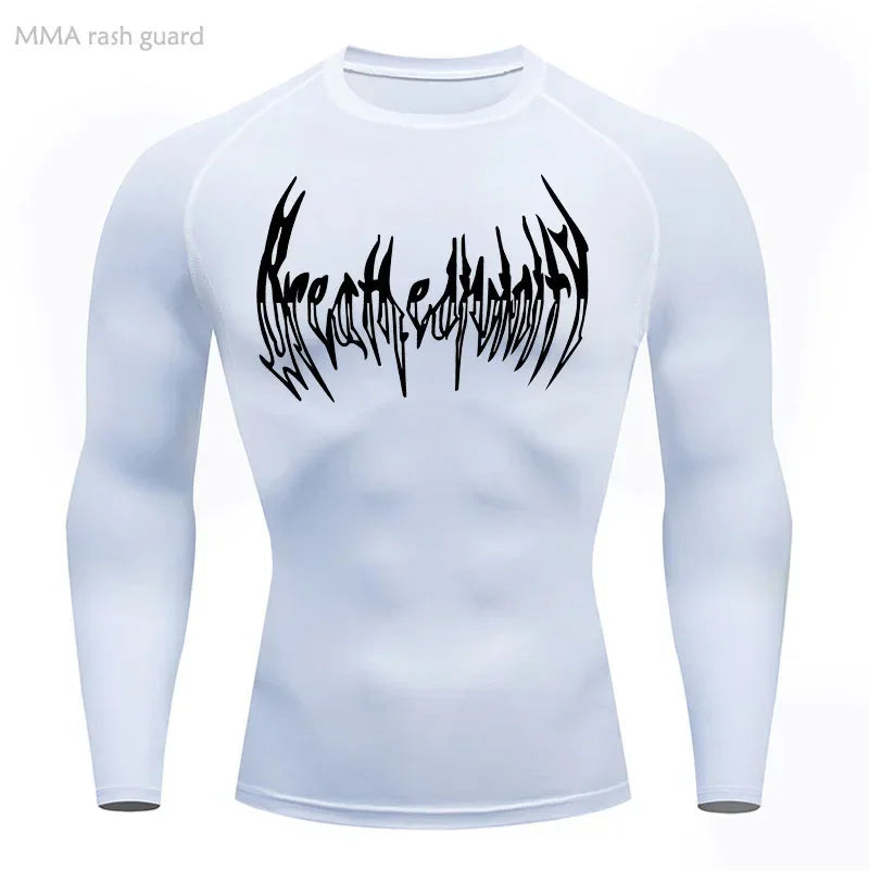 Short-Sleeve Compression Shirt with Typography