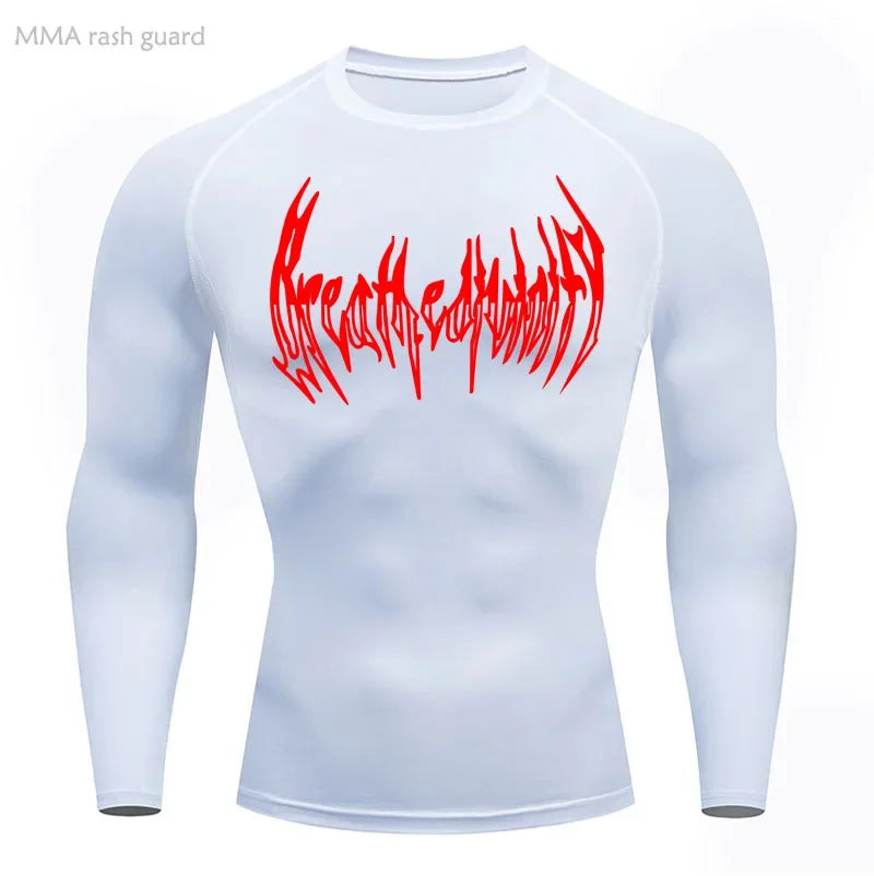 Short-Sleeve Compression Shirt with Typography