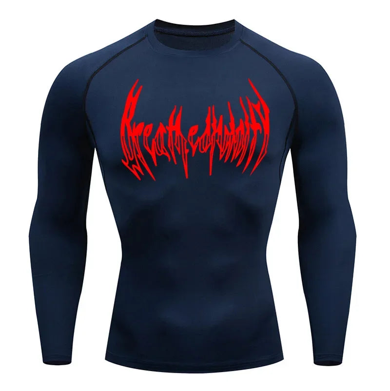 Short-Sleeve Compression Shirt with Typography