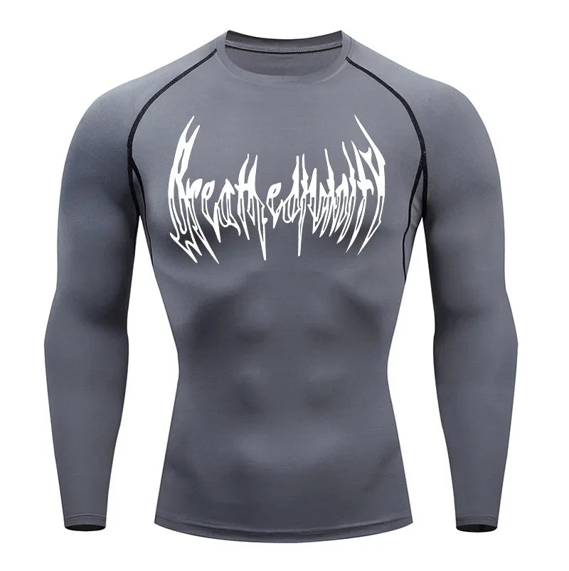 Short-Sleeve Compression Shirt with Typography