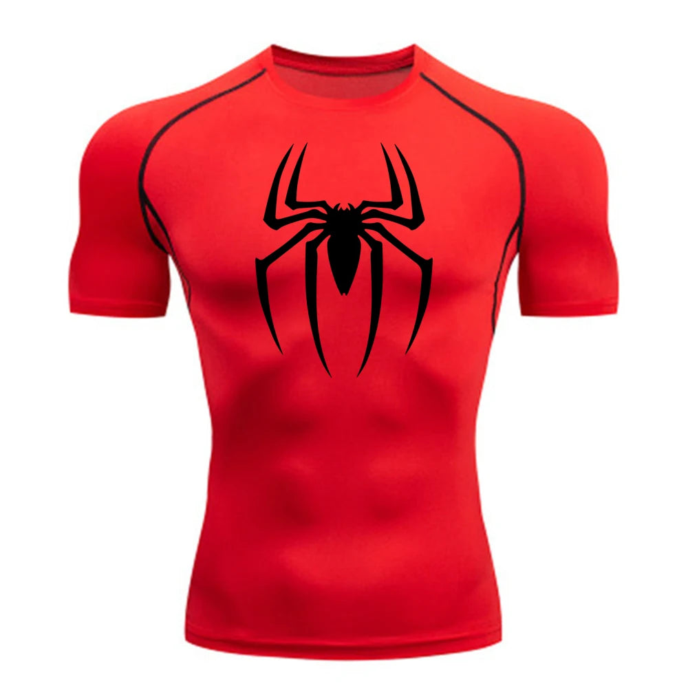 Camiseta de compresión Spider de manga corta