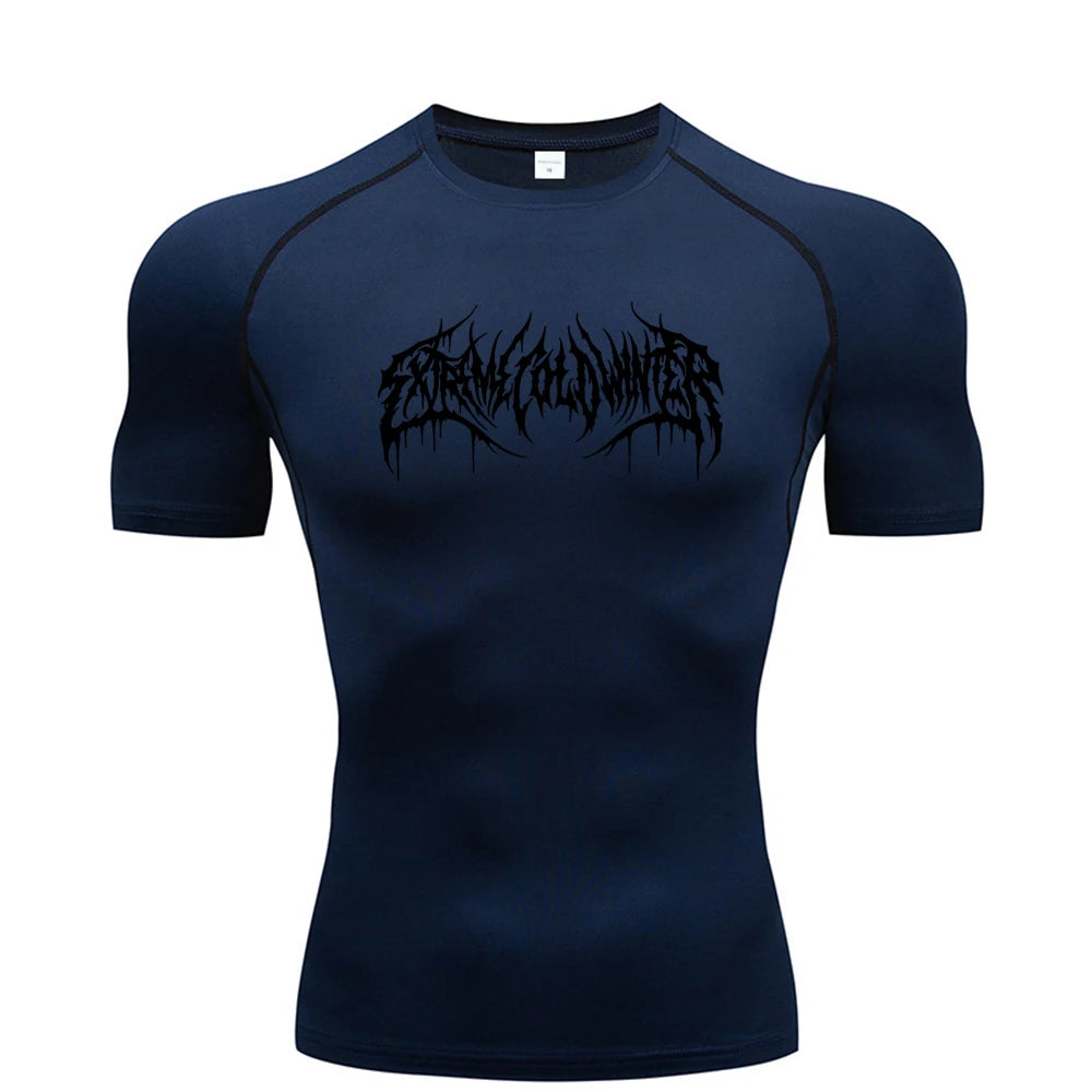 Short-Sleeve Compression Shirt With Typography