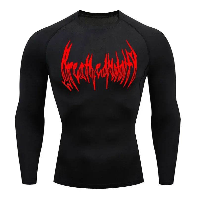 Short-Sleeve Compression Shirt with Typography