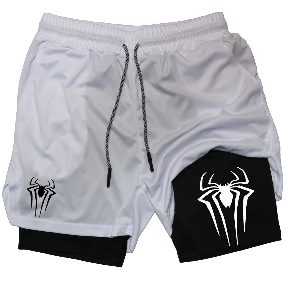 Spider-Man Shorts With Black And White Logo.